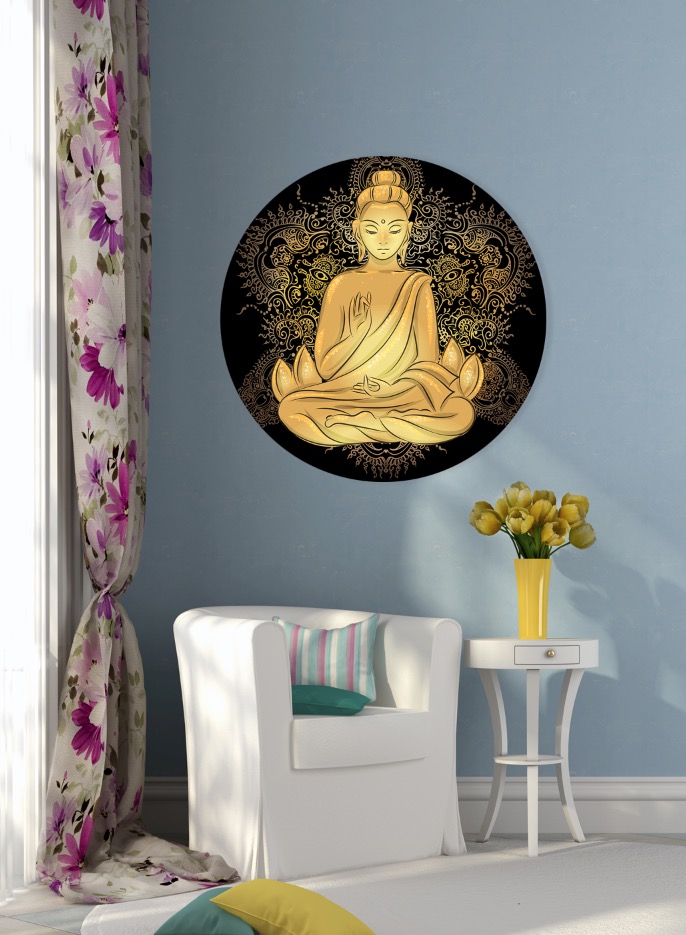 Leinwandbild Goldener  Buddha