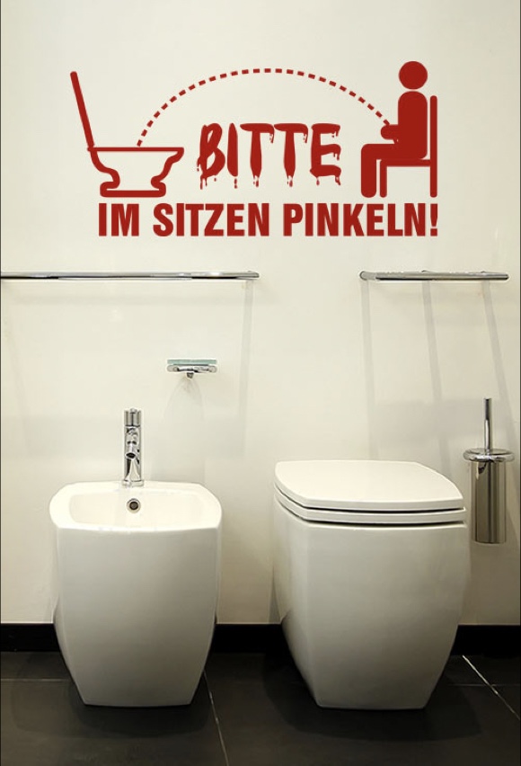 Bitte im Sitzen pinkeln